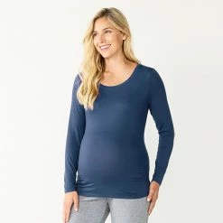 Maternity Sonoma Goods For Life® Essential Scoopneck Long Sleeve Tee Maroon -Sonoma Goods For Life shop unnamed file 13426