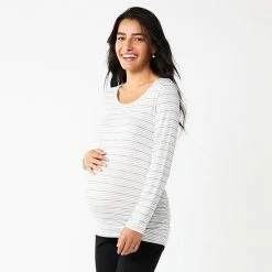 Maternity Sonoma Goods For Life® Essential Scoopneck Long Sleeve Tee Maroon -Sonoma Goods For Life shop unnamed file 13430