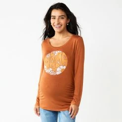 Maternity Sonoma Goods For Life® Essential Scoopneck Long Sleeve Tee Maroon -Sonoma Goods For Life shop unnamed file 13431