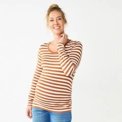 Maternity Sonoma Goods For Life® Essential Scoopneck Long Sleeve Tee Maroon -Sonoma Goods For Life shop unnamed file 13433