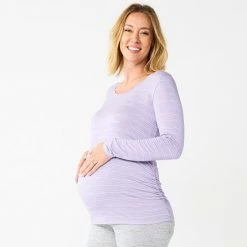 Maternity Sonoma Goods For Life® Essential Scoopneck Long Sleeve Tee Maroon -Sonoma Goods For Life shop unnamed file 13434