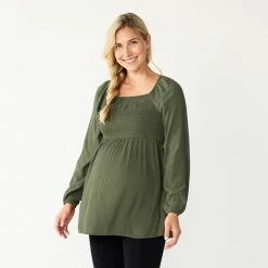 Maternity Sonoma Goods For Life® Smocked Bodice Empire Top Maroon -Sonoma Goods For Life shop unnamed file 13440