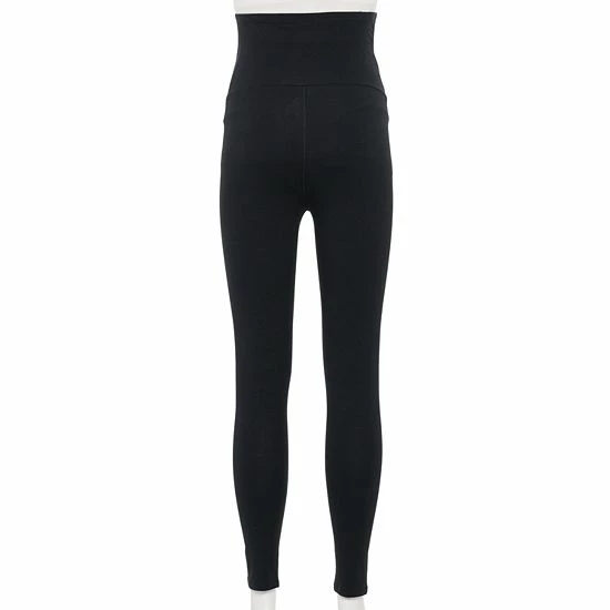 Maternity Sonoma Goods For Life® 2-pack Over-the-Belly Leggings Black Gray 5 Maternity Sonoma Goods For Life® 2-pack Over-the-Belly Leggings Black Gray - Image 3