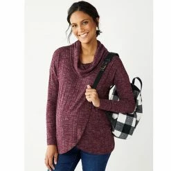 Maternity Sonoma Goods For Life® Cowlneck Tulip Front Nursing Top Warm Ginger -Sonoma Goods For Life shop unnamed file 13458