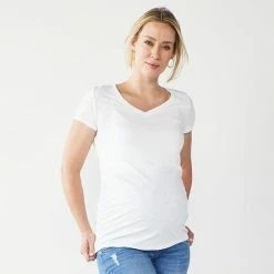 Maternity Sonoma Goods For Life® Essential V-Neck Tee White -Sonoma Goods For Life shop unnamed file 13473