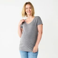 Maternity Sonoma Goods For Life® Essential V-Neck Tee White -Sonoma Goods For Life shop unnamed file 13474