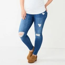 Maternity Sonoma Goods For Life® Over-the-Belly Clean-Hem Jeggings Destructed Medium Wash -Sonoma Goods For Life shop unnamed file 13491