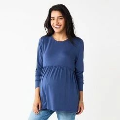 Maternity Sonoma Goods For Life® Long Sleeve Empire Waist Top Blue