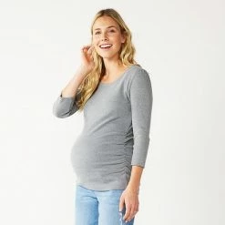 Maternity Sonoma Goods For Life® Essential Scoopneck Tee Heather Gray -Sonoma Goods For Life shop unnamed file 13534