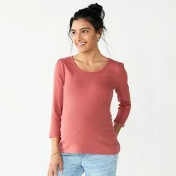 Maternity Sonoma Goods For Life® Essential Scoopneck Tee Heather Gray -Sonoma Goods For Life shop unnamed file 13536
