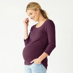 Maternity Sonoma Goods For Life® Essential Scoopneck Tee Heather Gray -Sonoma Goods For Life shop unnamed file 13541