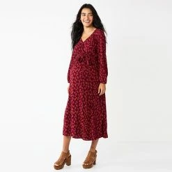 Maternity Sonoma Goods For Life® Surplice Midi Dress Red Floral -Sonoma Goods For Life shop unnamed file 13559