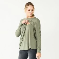 Maternity Sonoma Goods For Life® Long Sleeve Asymmetrical Nursing Top Purple -Sonoma Goods For Life shop unnamed file 13569