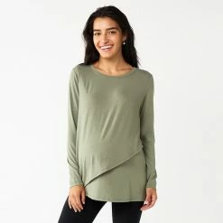 Maternity Sonoma Goods For Life® Long Sleeve Asymmetrical Nursing Top Purple -Sonoma Goods For Life shop unnamed file 13570