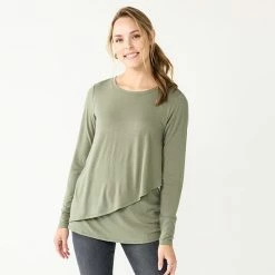 Maternity Sonoma Goods For Life® Long Sleeve Asymmetrical Nursing Top Purple -Sonoma Goods For Life shop unnamed file 13572