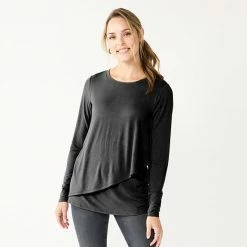 Maternity Sonoma Goods For Life® Long Sleeve Asymmetrical Nursing Top Purple -Sonoma Goods For Life shop unnamed file 13573