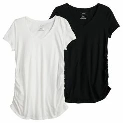 Maternity Sonoma Goods For Life® 2-pack Essential Short Sleeve Tee White Black -Sonoma Goods For Life shop unnamed file 13578