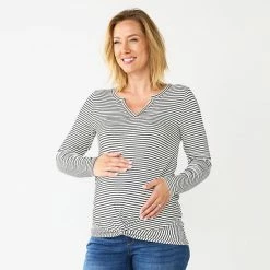 Maternity Sonoma Goods For Life® Long Sleeve Knotted Thermal Top Blue -Sonoma Goods For Life shop unnamed file 13633