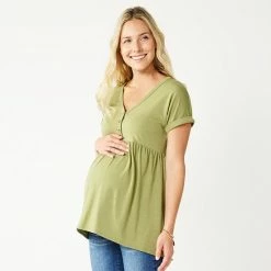 Maternity Sonoma Goods For Life® Nursing Henley Empire Top Olive Era -Sonoma Goods For Life shop unnamed file 13652