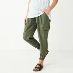 Maternity Sonoma Goods For Life® Over-the-Belly Twill Jogger Pants Army Green -Sonoma Goods For Life shop unnamed file 13670