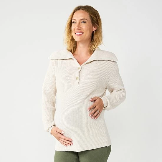 Maternity Sonoma Goods For Life® Nursing Henley Sweater Beige 3 Maternity Sonoma Goods For Life® Nursing Henley Sweater Beige