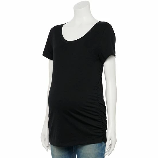 Maternity Sonoma Goods For Life® Essential Scoopneck Tee Black 6 Maternity Sonoma Goods For Life® Essential Scoopneck Tee Black - Image 4