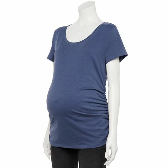 Maternity Sonoma Goods For Life® Essential Scoopneck Tee Black 7 Maternity Sonoma Goods For Life® Essential Scoopneck Tee Black - Image 5