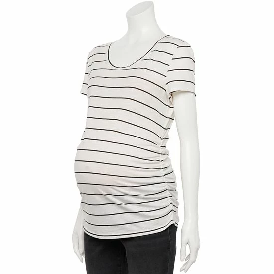 Maternity Sonoma Goods For Life® Essential Scoopneck Tee Black 22 Maternity Sonoma Goods For Life® Essential Scoopneck Tee Black - Image 20