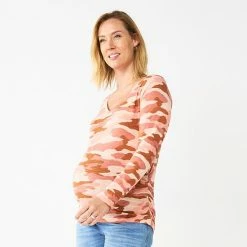Maternity Sonoma Goods For Life® Essential Long Sleeve V-Neck Tee Green -Sonoma Goods For Life shop unnamed file 13746
