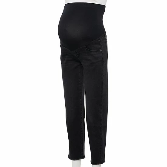 Maternity Sonoma Goods For Life® Over-The-Belly Cropped Straight-Leg Jeans Destructed Light Wash 5 Maternity Sonoma Goods For Life® Over-The-Belly Cropped Straight-Leg Jeans Destructed Light Wash - Image 3