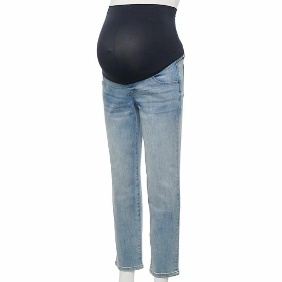 Maternity Sonoma Goods For Life® Over-The-Belly Cropped Straight-Leg Jeans Destructed Light Wash 6 Maternity Sonoma Goods For Life® Over-The-Belly Cropped Straight-Leg Jeans Destructed Light Wash - Image 4