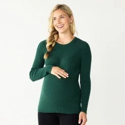 Maternity Sonoma Goods For Life® Fitted Puff Sleeve Sweater Green -Sonoma Goods For Life shop unnamed file 13831
