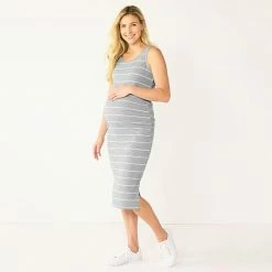 Maternity Sonoma Goods For Life® Midi Tank Dress Grey Stripe