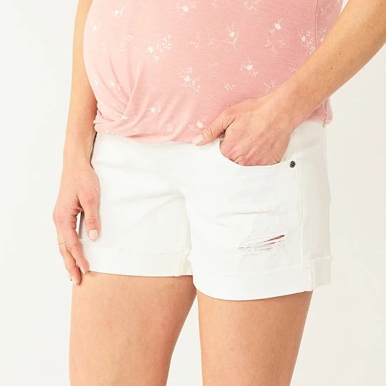 Maternity Sonoma Goods For Life® Over-The-Belly Panel Jean Shorts Medium Wash 8 Maternity Sonoma Goods For Life® Over-The-Belly Panel Jean Shorts Medium Wash - Image 6