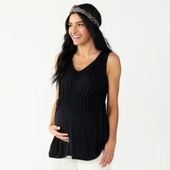 Maternity Sonoma Goods For Life® Knot Side Babydoll Top Black