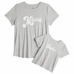 Maternity Sonoma Goods For Life® Mommy & Me Graphic Tee Set Grey Mama Babe -Sonoma Goods For Life shop unnamed file 13885