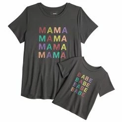 Maternity Sonoma Goods For Life® Mommy & Me Graphic Tee Set Grey Mama Babe -Sonoma Goods For Life shop unnamed file 13889