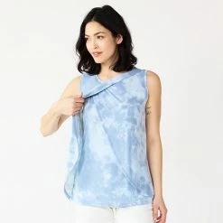 Maternity Sonoma Goods For Life® Sleeveless Tulip-Front Nursing Top Blue Dye -Sonoma Goods For Life shop unnamed file 13901