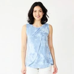 Maternity Sonoma Goods For Life® Sleeveless Tulip-Front Nursing Top Blue Dye -Sonoma Goods For Life shop unnamed file 13902