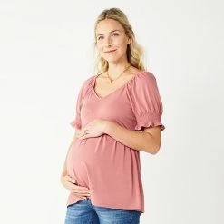 Maternity Sonoma Goods For Life® Smocked Sleeve Babydoll Top Blue Dot -Sonoma Goods For Life shop unnamed file 13908