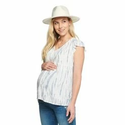 Maternity Sonoma Goods For Life® Pleated Button Front Top Light Wash -Sonoma Goods For Life shop unnamed file 13923