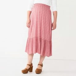 Maternity Sonoma Goods For Life® Smocked Waist Skirt Plaid -Sonoma Goods For Life shop unnamed file 13927
