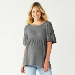Maternity Sonoma Goods For Life® Ruffle Sleeve Empire Top Gear Blue -Sonoma Goods For Life shop unnamed file 13949