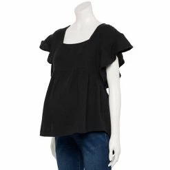 Maternity Sonoma Goods For Life® Squareneck Ruffle Top Multi Happy Stripe -Sonoma Goods For Life shop unnamed file 13972