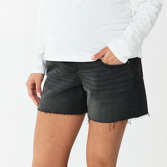 Maternity Sonoma Goods For Life® Over-the-Belly Frayed Hem Shorts Gray Wash 6 Maternity Sonoma Goods For Life® Over-the-Belly Frayed Hem Shorts Gray Wash - Image 4