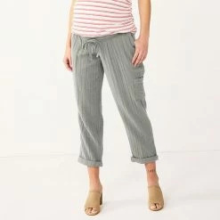 Maternity Sonoma Goods For Life® Under-The-Belly Utility Crop Pants Metal Rock -Sonoma Goods For Life shop unnamed file 13988