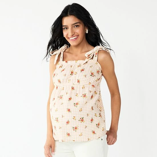 Maternity Sonoma Goods For Life® Tie-Shoulder Babydoll Top Rustic 5 Maternity Sonoma Goods For Life® Tie-Shoulder Babydoll Top Rustic - Image 3