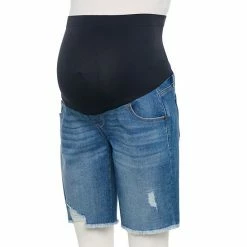 Maternity Sonoma Goods For Life® Over-the-Belly Frayed Hem Bermuda Shorts Dark Wash -Sonoma Goods For Life shop unnamed file 14056