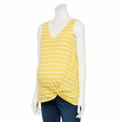 Maternity Sonoma Goods For Life® Knot-Hem Tank Yellow Stripe -Sonoma Goods For Life shop unnamed file 14062