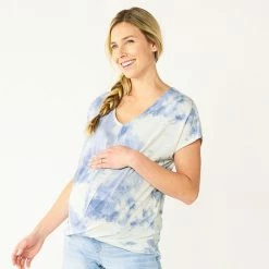 Maternity Sonoma Goods For Life® Wrap-Hem Dolman Top Blue Tie Dye